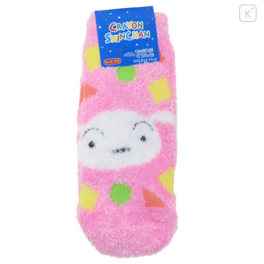 Japan Crayon Shin-chan Fluffy Socks - Shiro / Pink - 1