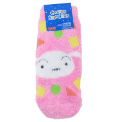 Japan Crayon Shin-chan Fluffy Socks - Shiro / Pink