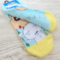 Japan Crayon Shin-chan Fluffy Socks - Shinnosuke Nohara & Shiro / Light Blue Green - 2