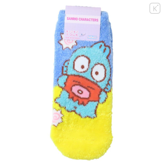 Japan Sanrio Fluffy Socks - Hangyodon / Yellow Blue - 1