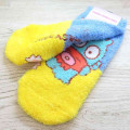 Japan Sanrio Fluffy Socks - Hangyodon / Yellow Blue - 2