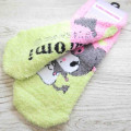 Japan Sanrio Fluffy Socks - Kuromi / Pink Lime - 2