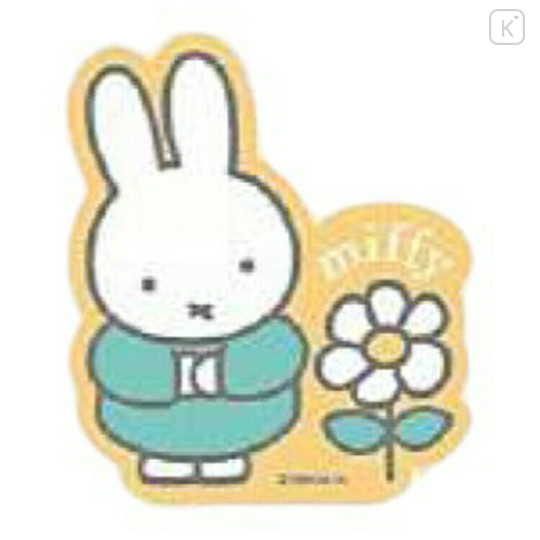 Japan Miffy Vinyl Sticker - Miffy / Flower Green Orange - 1