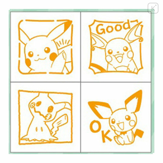 Japan Pokemon Mini Stamp Set - Mimikyu & Pichu & Pikachu - 2