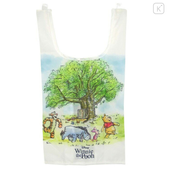 Japan Disney Eco Shopping Bag & Mascot Plush - Winnie the Pooh / Friends in Forest - 2