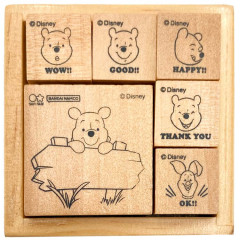 Japan Disney Wooden Stamp - Pooh : Face