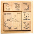 Japan Disney Wooden Stamp - Pooh : Face - 1