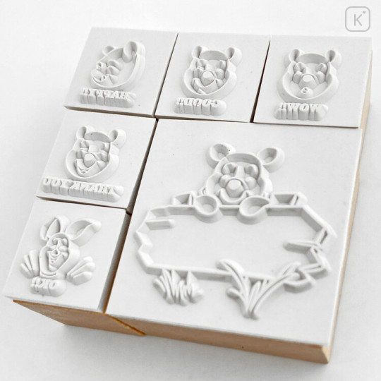 Japan Disney Wooden Stamp - Pooh : Face - 3