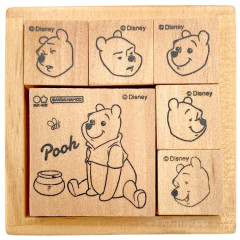 Japan Disney Wooden Stamp - Pooh : Funny Face