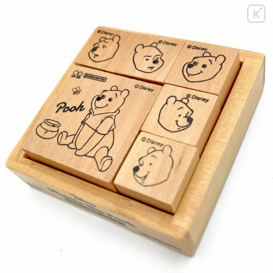 Japan Disney Wooden Stamp Chop - Pooh / Funny Face - 2