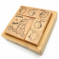 Japan Disney Wooden Stamp Chop - Pooh / Funny Face - 2