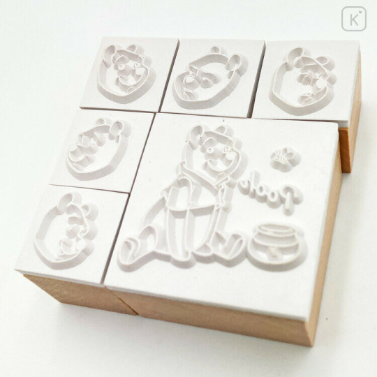 Japan Disney Wooden Stamp - Pooh : Funny Face - 3