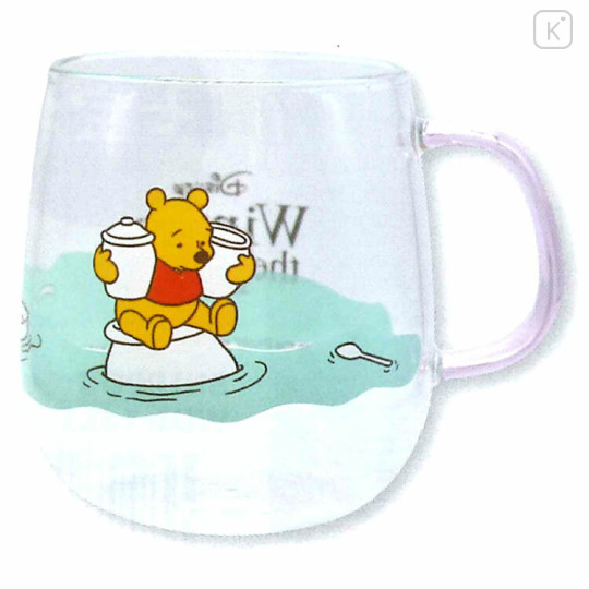 Japan Disney Glass Mug - Pooh / River - 1