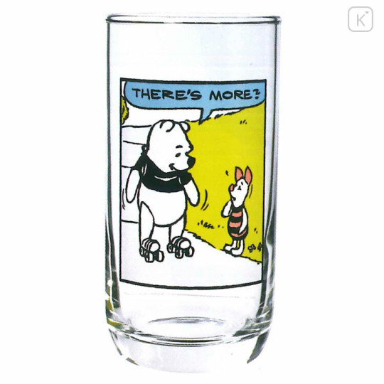 Japan Disney Glass Tumbler - Piglet & Pooh / There's More - 1