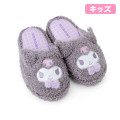 Japan Sanrio Original Kids Face Slippers - Kuromi / Warm Room - 1