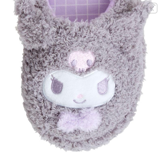 Japan Sanrio Original Kids Face Slippers - Kuromi / Warm Room - 4