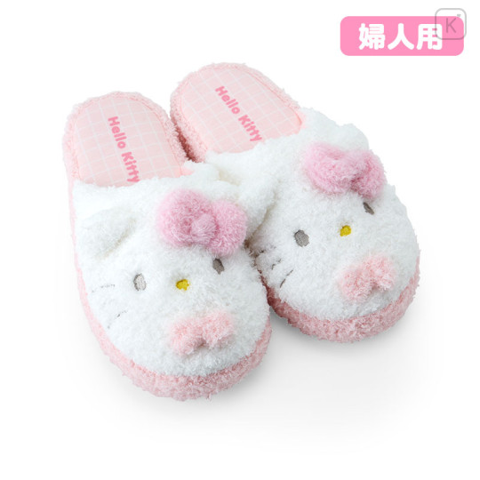 Japan Sanrio Original Face Slippers - Hello Kitty / Warm Room - 1