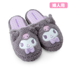 Japan Sanrio Original Face Slippers - Kuromi / Warm Room