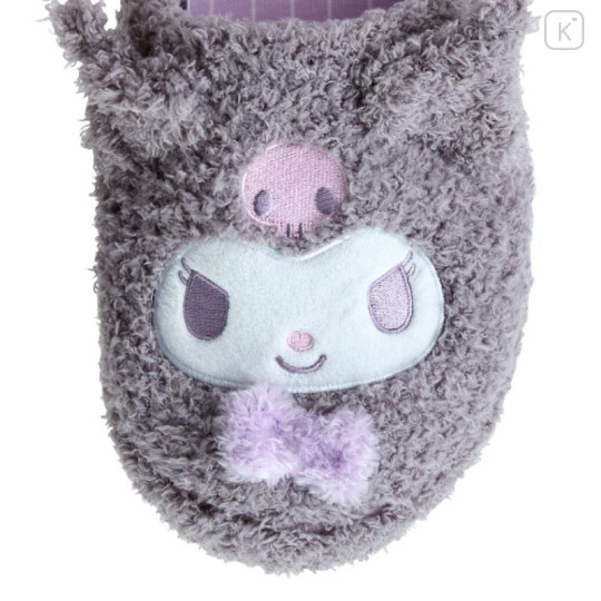 Japan Sanrio Original Face Slippers - Kuromi / Warm Room - 4