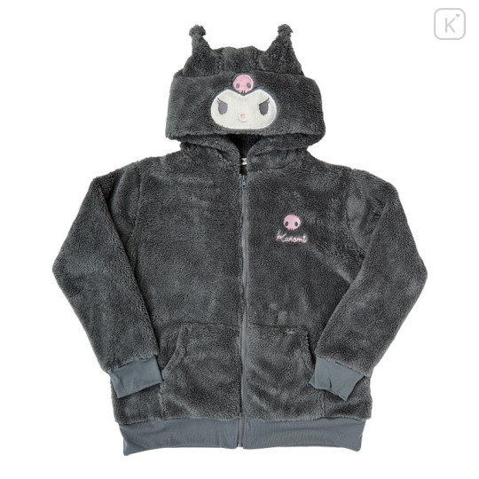 Japan Sanrio Original Zip Up Hoodie - Kuromi : Warm Room - 1