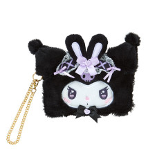 Japan Sanrio Original Face-shaped Card Case - Kuromi / Dream Ribbon