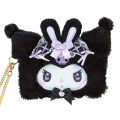 Japan Sanrio Original Face-shaped Card Case - Kuromi / Dream Ribbon - 2