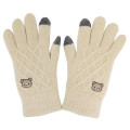 Japan San-X Embroidery Smartphone Compatible Gloves - Chairoikoguma / Beige - 1