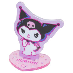 Japan Sanrio Acrylic Stand & Clip - Kuromi / KUROMIfy the World Pixel Art Heart