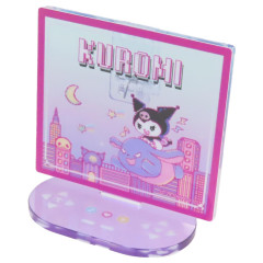 Japan Sanrio Acrylic Stand & Clip - Kuromi / KUROMIfy the World Pixel Art Baku