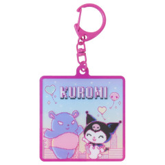 Japan Sanrio Acrylic Keychain - Kuromi / KUROMIfy the World Pixel Art Baku