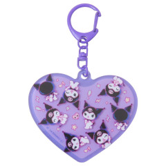 Japan Sanrio Acrylic Keychain - Kuromi / KUROMIfy the World Pixel Art Heart