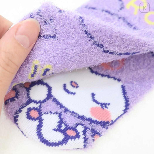 Japan Sanrio Fluffy Socks - Kuromi / Wink - 2