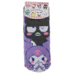 Japan Sanrio Fluffy Socks - Badtz-maru & Kuromi / Blush