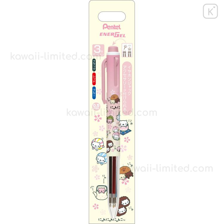 Japan San-X EnerGel 3 Color Multi Gel Pen - Nyan Nyan Nyanko