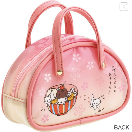 Japan San-X Clear Pouch - Nyan Nyan Nyanko : Boston Bag Style Pink - 2