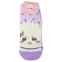 Japan Chiikawa Fluffy Socks - Rakko / Purple