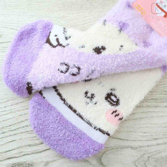 Japan Chiikawa Fluffy Socks - Rakko / Purple - 2