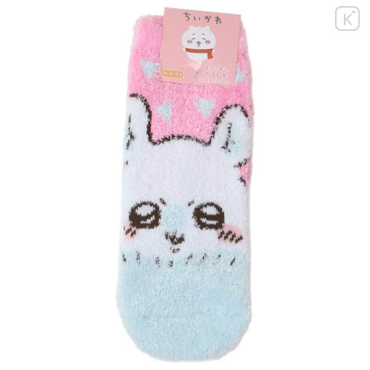 Japan Chiikawa Fluffy Socks - Momonga : Pink - 1