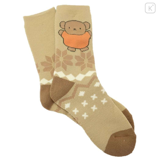 Japan Miffy Warm Socks - Boris / Snow Cappuccino Christmas - 1