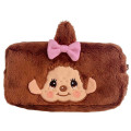 Japan Monchhichi Fluffy Plush Pen Case - Monchhichi-chan - 1