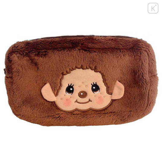 Japan Monchhichi Fluffy Plush Pen Case - Monchhichi-kun - 1