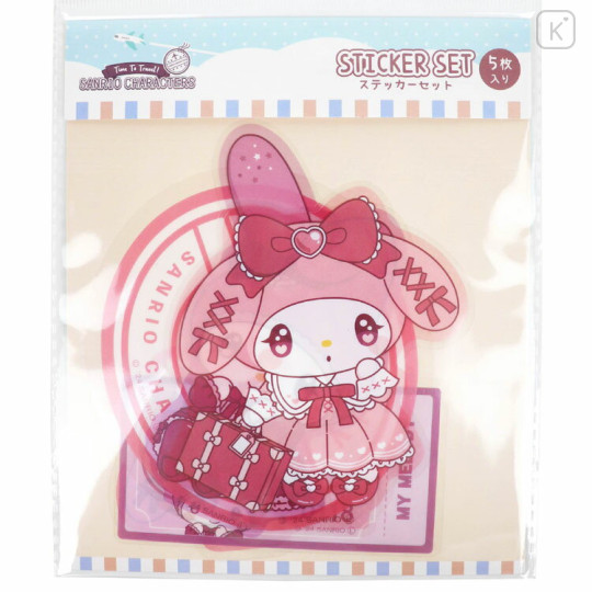 Japan Sanrio Vinyl Sticker Set - My Melody / Travel Lady - 1