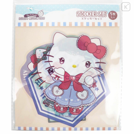 Japan Sanrio Vinyl Sticker Set - Hello Kitty / Travel Lady - 1