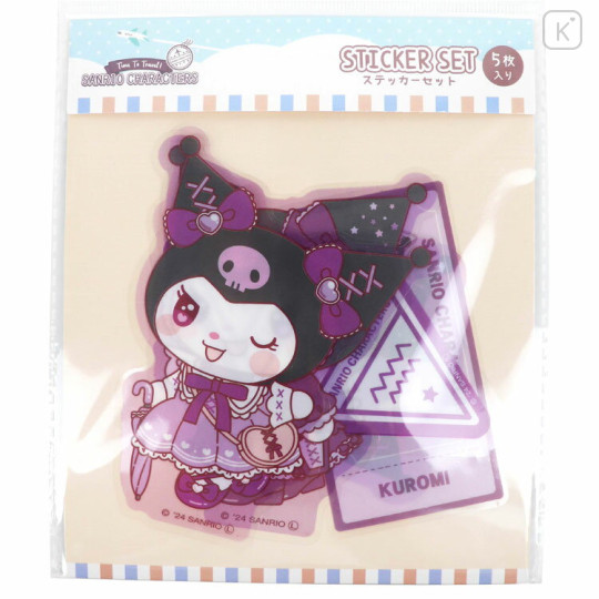 Japan Sanrio Vinyl Sticker Set - Kuromi / Travel Lady - 1