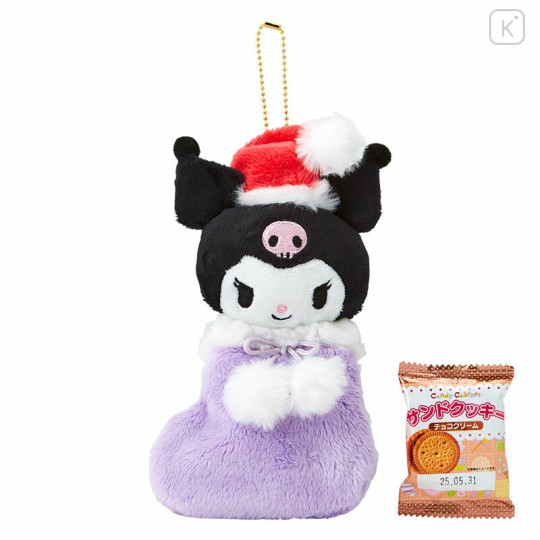 Japan Sanrio Original Cookie & Boot Mascot - Kuromi / Christmas - 1