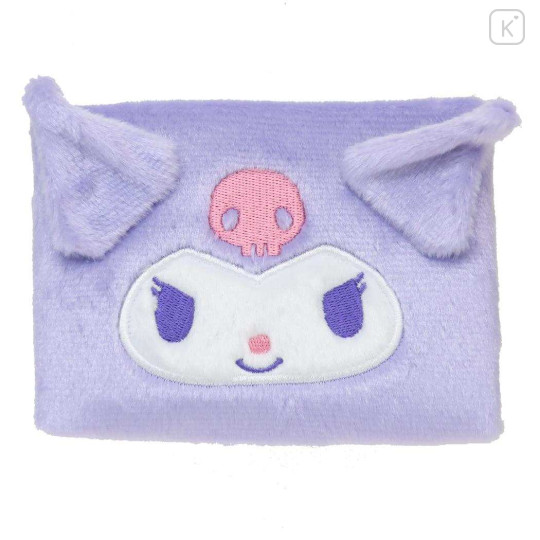 Japan Sanrio Mascot Mini Pouch - Kuromi / Fluffy Face - 1