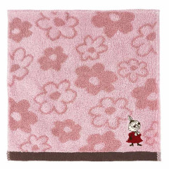 Japan Moomin Jacquard Towel Handkerchief - Little My / Pale Red Flora