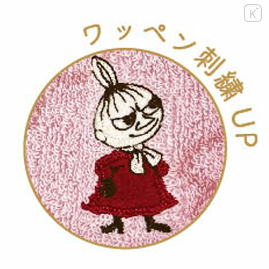 Japan Moomin Jacquard Towel Handkerchief - Little My / Pale Red Flora - 2