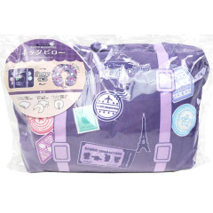 Japan Sanrio 2 Way Neck Pillow Cushion - Characters / Purple