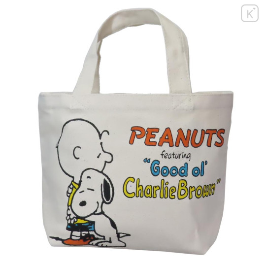 Japan Peanuts Mini Tote Bag - Snoopy / Good OL' Charlie Brown - 1